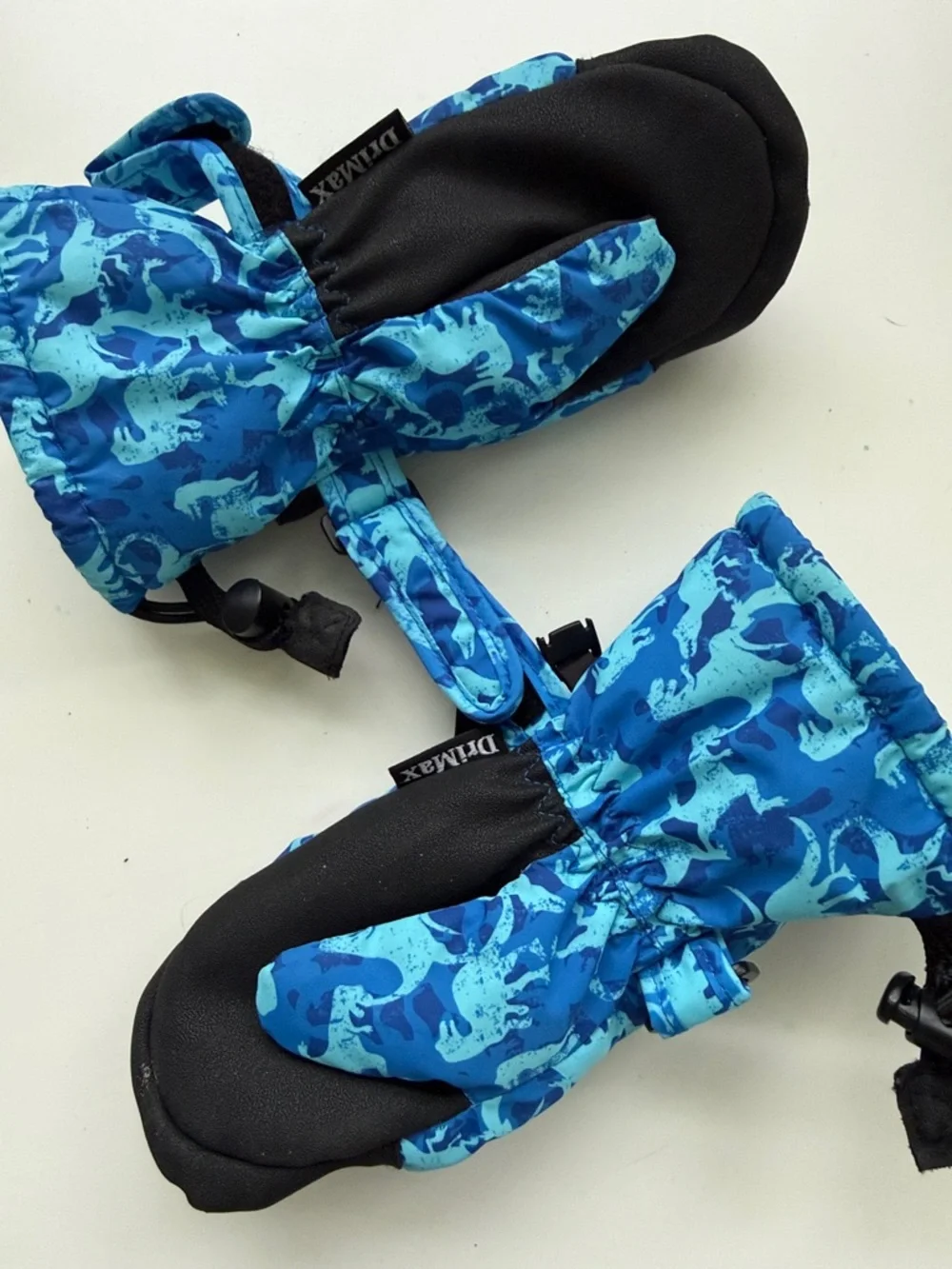 Gordini Kids Blue Dinosaur Winter Mittens